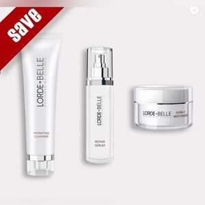 LORDE + BELLE CC SKINCARE REGIMEN Set of 3 Cleanser, Repair Serum, Moisturizer